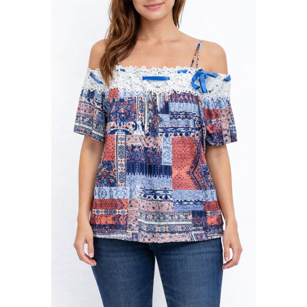 Naif Spaghetti Strap Ruffle Top S